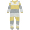 image:imageHonestBaby Baby Sleep and Play Footed Pajamas Onepiece Sleeper Jumpsuit Zipfront Pjs Organic Cotton for Baby Girls UnisexBold Stripe Banana Butter