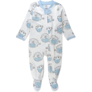 image:imageHonestBaby Baby Boys Sleep amp Play Footed Onepiece Pajama Sleeper 100 Organic Cotton Baby BoysBlow Fish