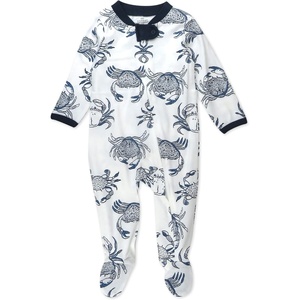 image:imageHonestBaby Baby Boys Sleep amp Play Footed Onepiece Pajama Sleeper 100 Organic Cotton Baby BoysCrabs