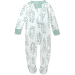 image:imageHonestBaby Baby Boys Sleep amp Play Footed Onepiece Pajama Sleeper 100 Organic Cotton Baby BoysJumbo Leaf Sage