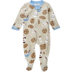 image:imageHonestBaby Baby Boys Sleep amp Play Footed Onepiece Pajama Sleeper 100 Organic Cotton Baby BoysMilk N Cookies