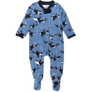 image:imageHonestBaby Baby Boys Sleep amp Play Footed Onepiece Pajama Sleeper 100 Organic Cotton Baby BoysWhales