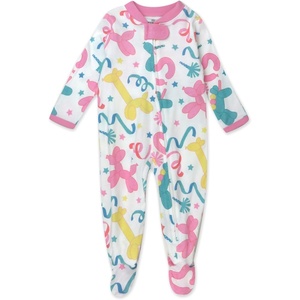 image:imageHonestBaby Baby Sleep and Play Footed Pajamas Onepiece Sleeper Jumpsuit Zipfront Pjs Organic Cotton for Baby Girls UnisexBirthday Bash Pinks