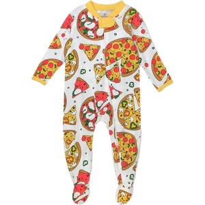 image:imageHonestBaby Baby Sleep and Play Footed Pajamas Onepiece Sleeper Jumpsuit Zipfront Pjs Organic Cotton for Baby Girls UnisexPizza Party