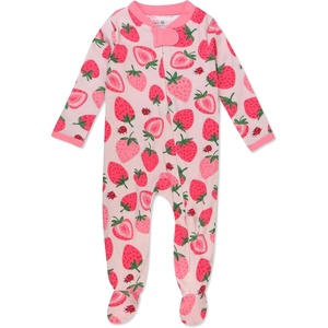 image:imageHonestBaby Baby Sleep and Play Footed Pajamas Onepiece Sleeper Jumpsuit Zipfront Pjs Organic Cotton for Baby Girls UnisexStrawberry Slice