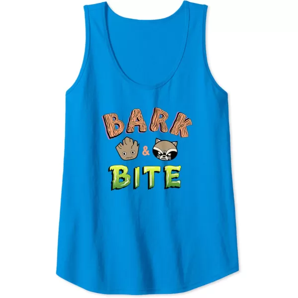 Amazon Essentials Guardians of the Galaxy Groot and Rocket Bark and Bite Tank TopSapphire Blue