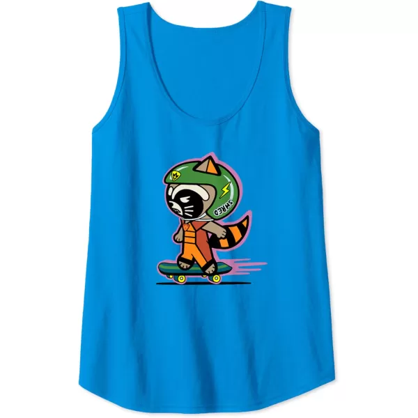 Amazon Essentials Guardians of the Galaxy Skateboarding Rocket Tank TopSapphire Blue