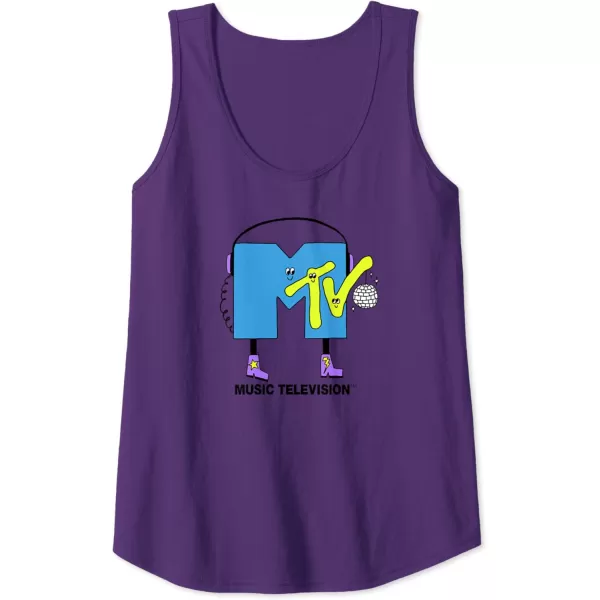 Amazon Essentials MTV Smiling Dance Party Logo Tank TopPurple
