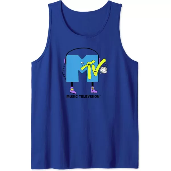 Amazon Essentials MTV Smiling Dance Party Logo Tank TopRoyal Blue