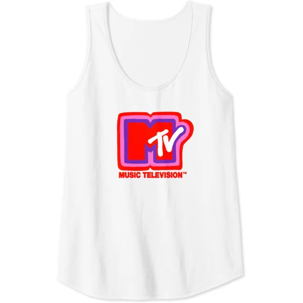 Amazon Essentials MTV Super Thick Outlines Logo Tank TopWhite