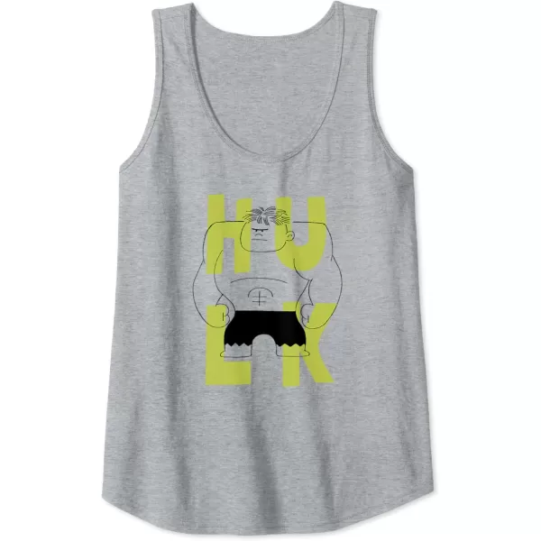 Amazon Essentials Marvel Avengers Cartoon Hulk Drawing Tank TopHeather Grey