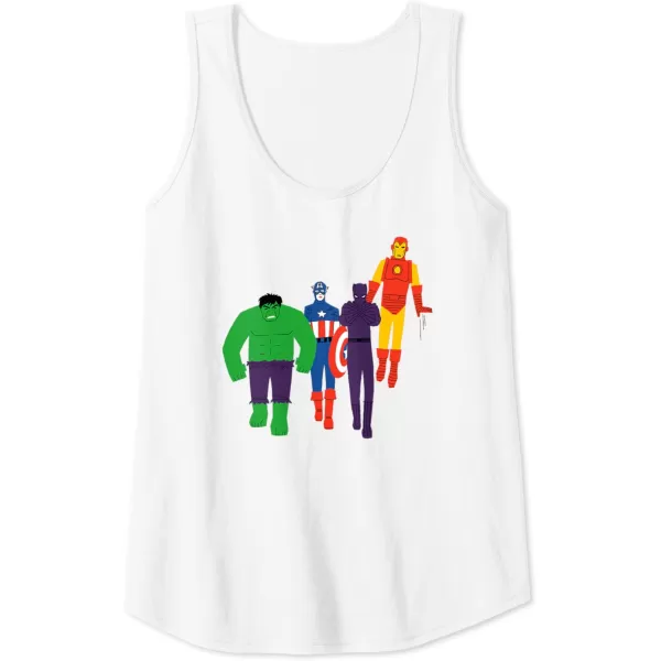 Amazon Essentials Marvel Avengers Flat and Stylized Heroes Tank TopWhite