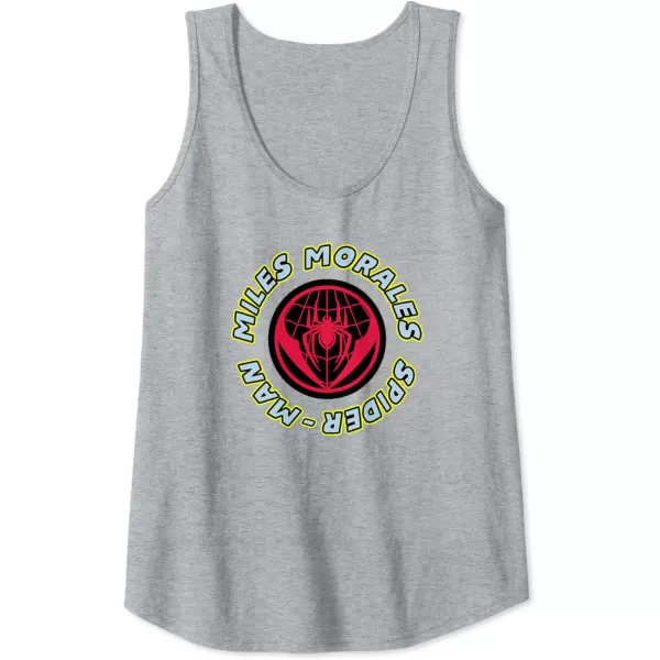 Amazon Essentials Marvel Miles Morales SpiderMan Circular Logo Tank TopHeather Grey