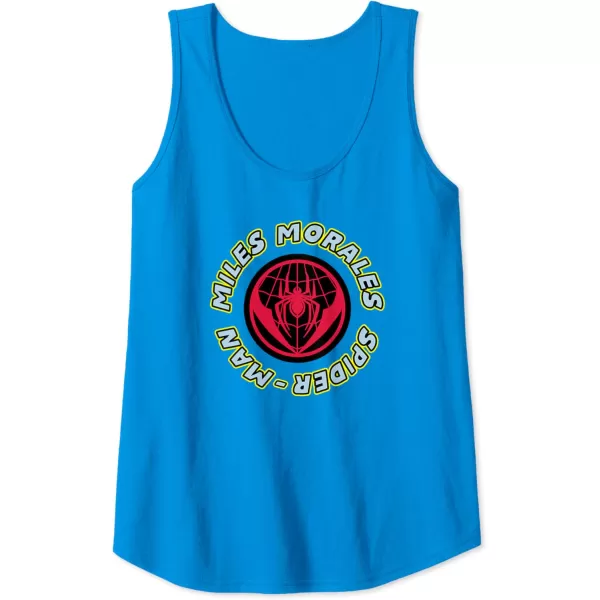 Amazon Essentials Marvel Miles Morales SpiderMan Circular Logo Tank TopSapphire Blue