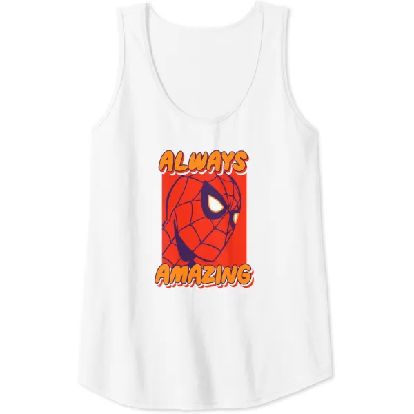 Amazon Essentials Marvel SpiderMan Always Amazing Boxed Portrait Tank TopWhite