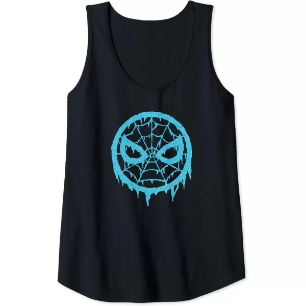 Amazon Essentials Marvel SpiderMan Dripping Blue Face Logo Tank TopBlack