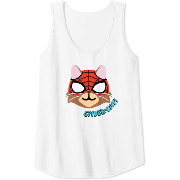 Amazon Essentials Marvel SpiderMan SpiderCat Portrait Tank TopWhite