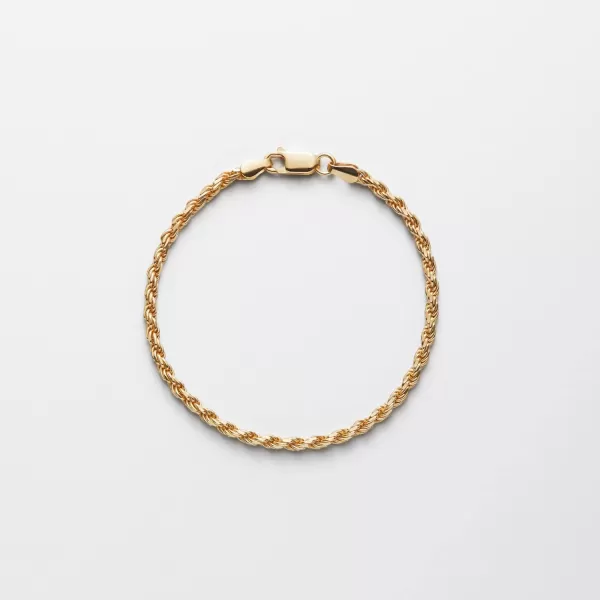 Amazon Essentials Yellow Gold Plated Sterling Silver DiamondCut Rope Chain Link BraceletYellow Gold