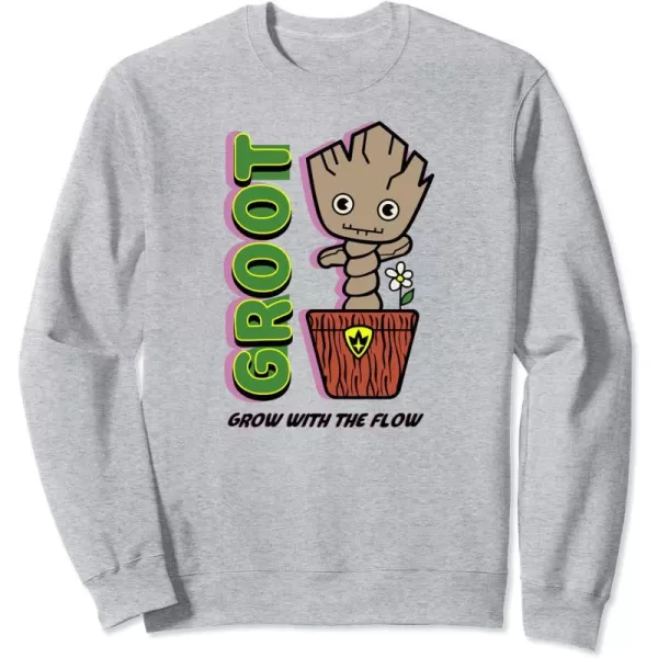 Amazon Essentials Guardians of the Galaxy Groot Grow With The Flow SweatshirtHeather Grey