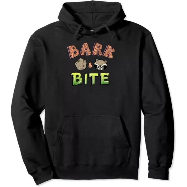 Amazon Essentials Guardians of the Galaxy Groot and Rocket Bark and Bite Pullover HoodieBlack