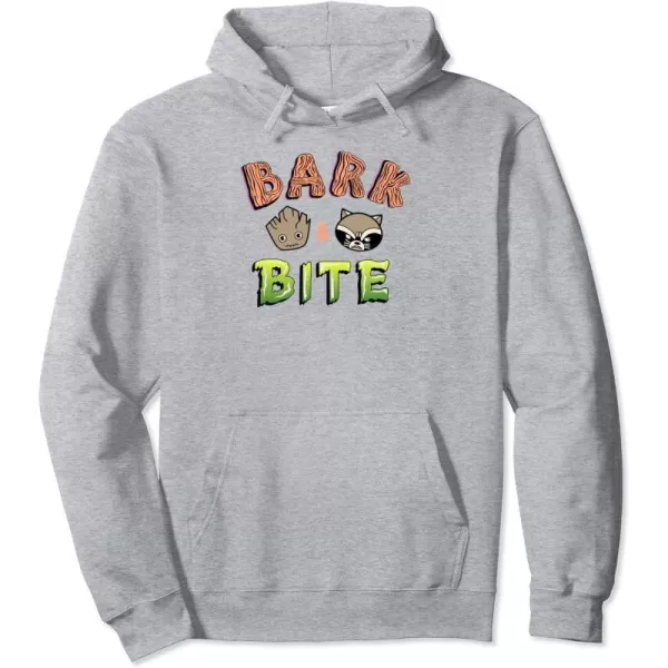 Amazon Essentials Guardians of the Galaxy Groot and Rocket Bark and Bite Pullover HoodieHeather Grey