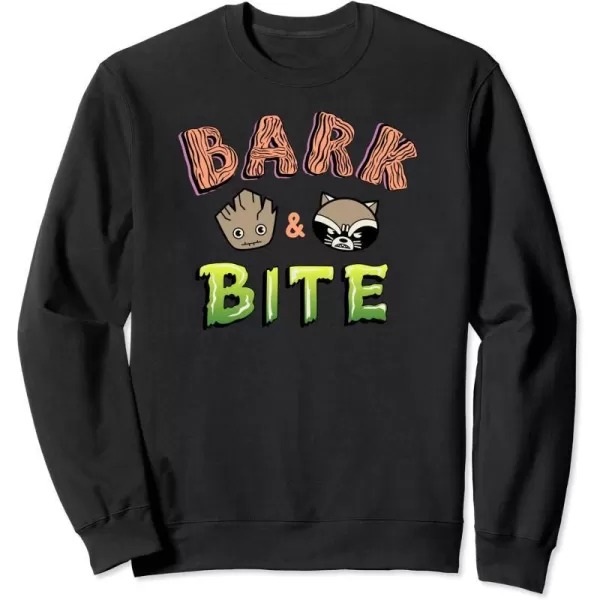 Amazon Essentials Guardians of the Galaxy Groot and Rocket Bark and Bite SweatshirtBlack