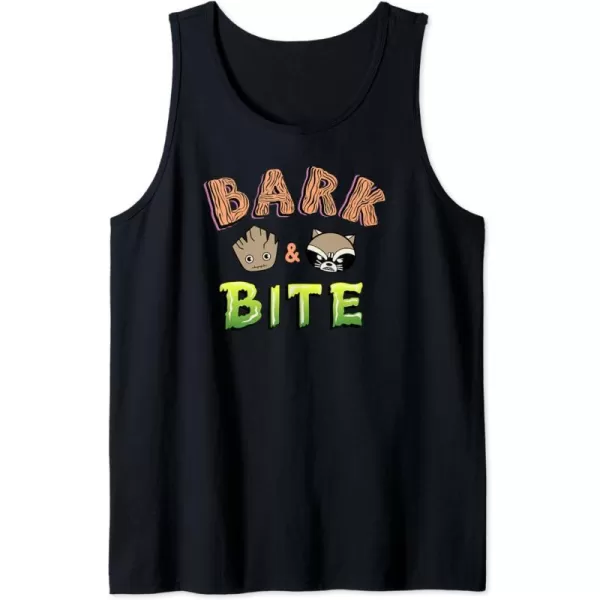 Amazon Essentials Guardians of the Galaxy Groot and Rocket Bark and Bite Tank TopBlack