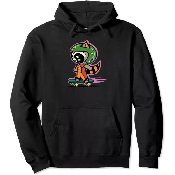 Amazon Essentials Guardians of the Galaxy Skateboarding Rocket Pullover HoodieBlack