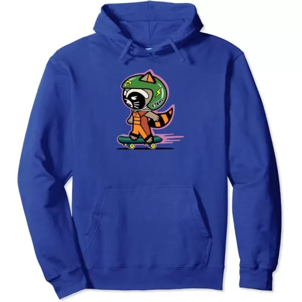 Amazon Essentials Guardians of the Galaxy Skateboarding Rocket Pullover HoodieRoyal Blue