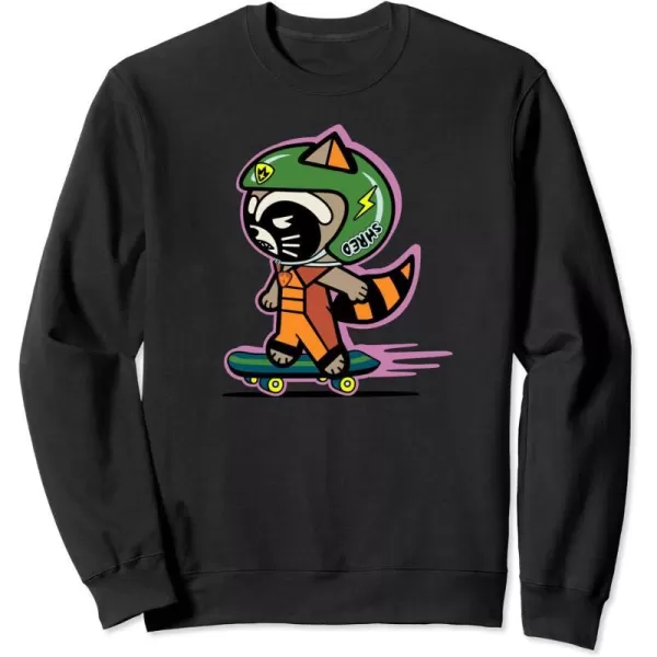 Amazon Essentials Guardians of the Galaxy Skateboarding Rocket SweatshirtBlack