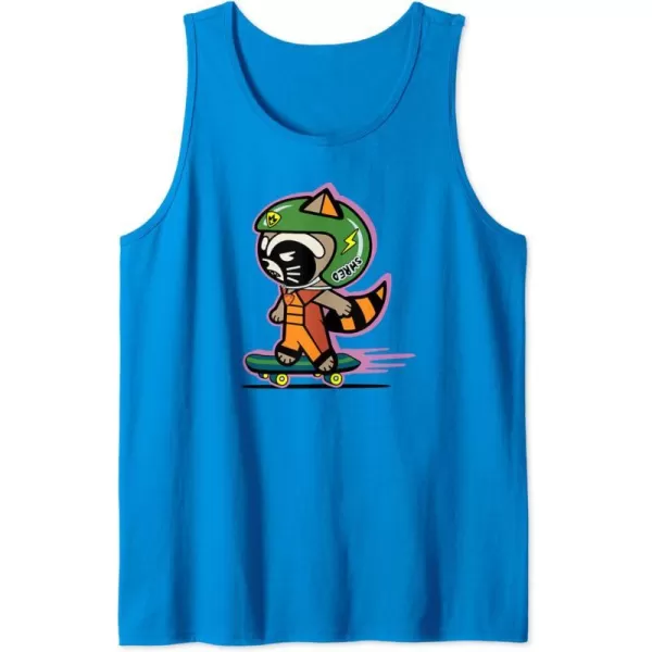 Amazon Essentials Guardians of the Galaxy Skateboarding Rocket Tank TopSapphire Blue