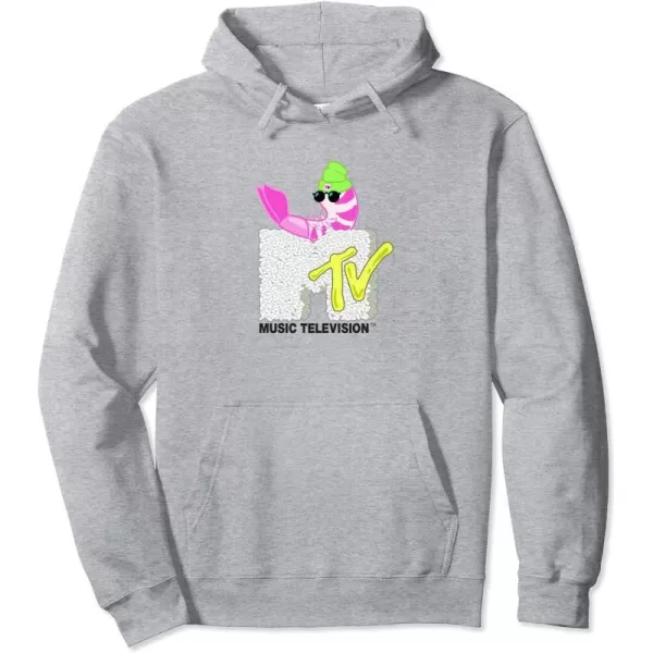 Amazon Essentials MTV Cool Shrimp Sushi Logo Pullover HoodieHeather Grey