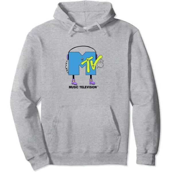 Amazon Essentials MTV Smiling Dance Party Logo Pullover HoodieHeather Grey