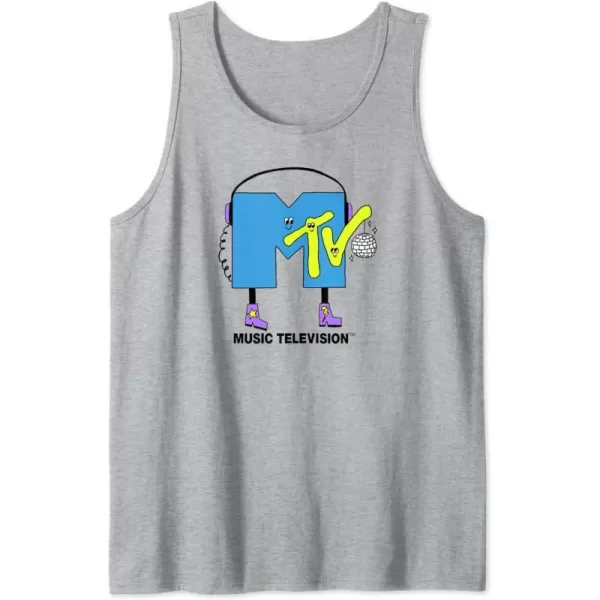Amazon Essentials MTV Smiling Dance Party Logo Tank TopHeather Grey