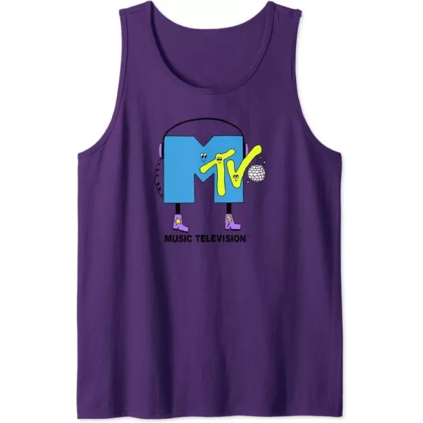 Amazon Essentials MTV Smiling Dance Party Logo Tank TopPurple