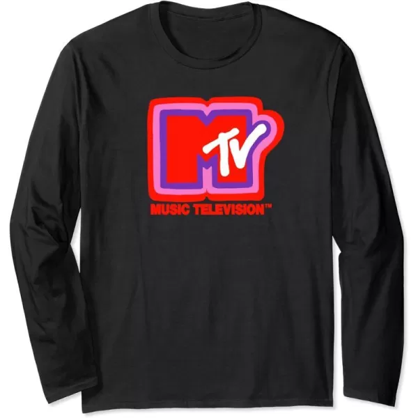 Amazon Essentials MTV Super Thick Outlines Logo Long Sleeve TShirtBlack