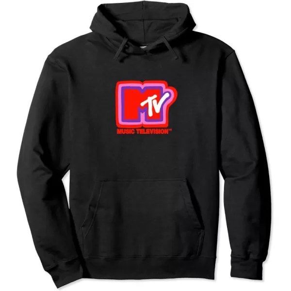 Amazon Essentials MTV Super Thick Outlines Logo Pullover HoodieBlack