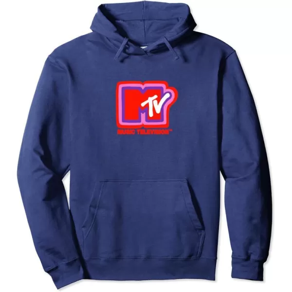 Amazon Essentials MTV Super Thick Outlines Logo Pullover HoodieNavy Blue