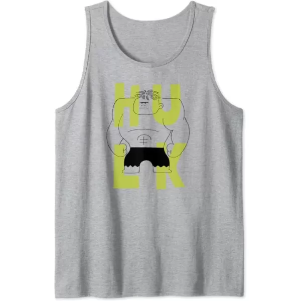 Amazon Essentials Marvel Avengers Cartoon Hulk Drawing Tank TopHeather Grey