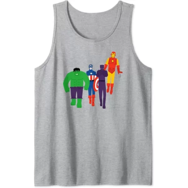 Amazon Essentials Marvel Avengers Flat and Stylized Heroes Tank TopHeather Grey