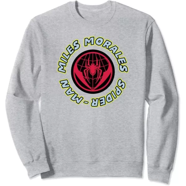 Amazon Essentials Marvel Miles Morales SpiderMan Circular Logo SweatshirtHeather Grey