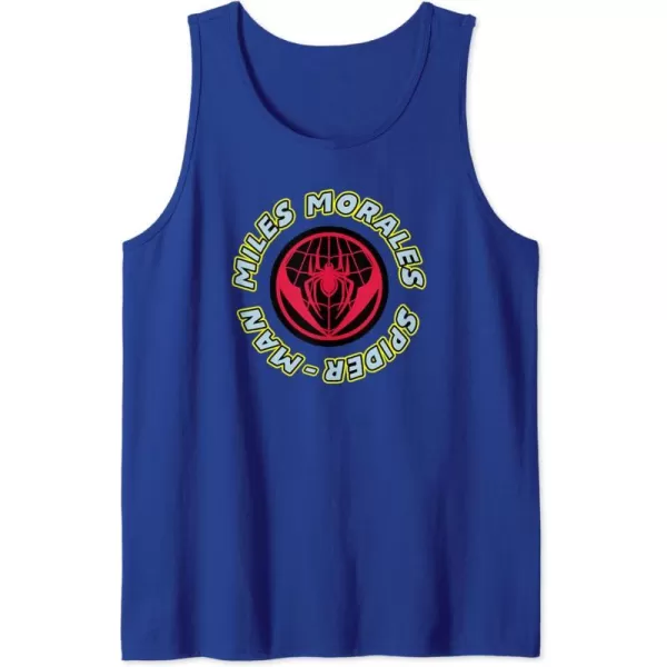 Amazon Essentials Marvel Miles Morales SpiderMan Circular Logo Tank TopRoyal Blue