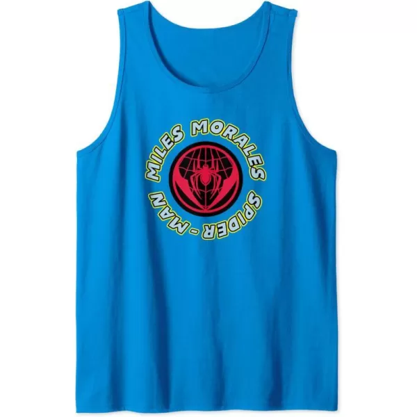 Amazon Essentials Marvel Miles Morales SpiderMan Circular Logo Tank TopSapphire Blue