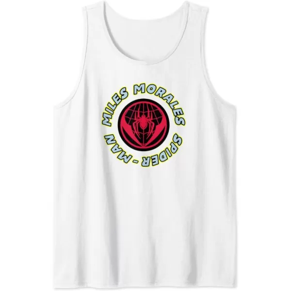 Amazon Essentials Marvel Miles Morales SpiderMan Circular Logo Tank TopWhite