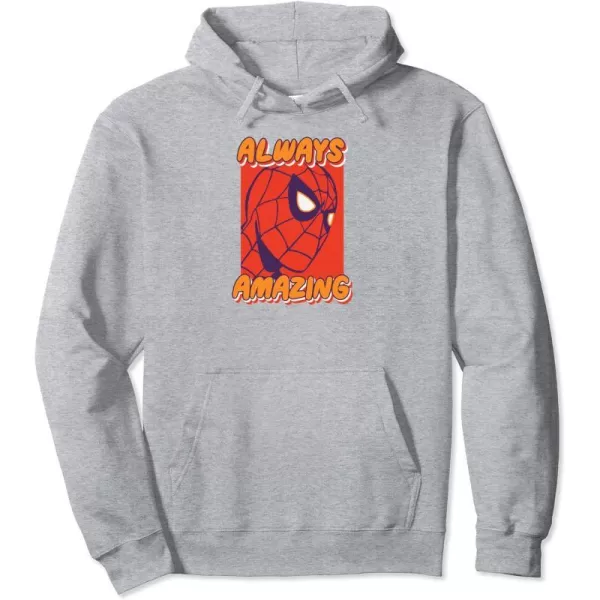 Amazon Essentials Marvel SpiderMan Always Amazing Boxed Portrait Pullover HoodieHeather Grey