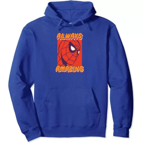 Amazon Essentials Marvel SpiderMan Always Amazing Boxed Portrait Pullover HoodieRoyal Blue