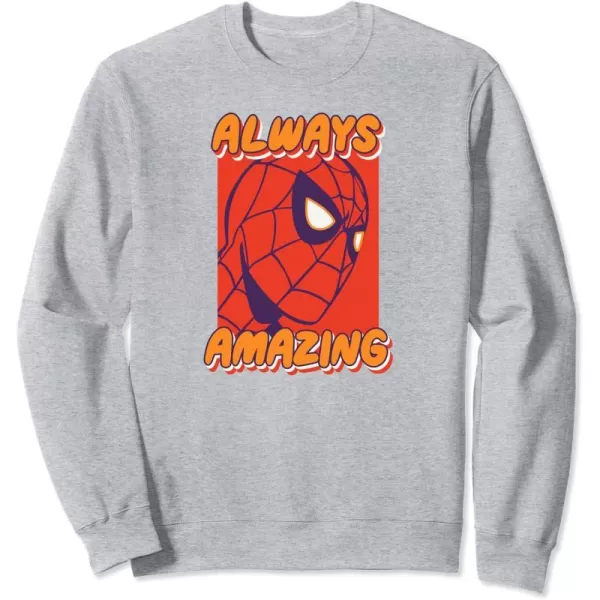 Amazon Essentials Marvel SpiderMan Always Amazing Boxed Portrait SweatshirtHeather Grey