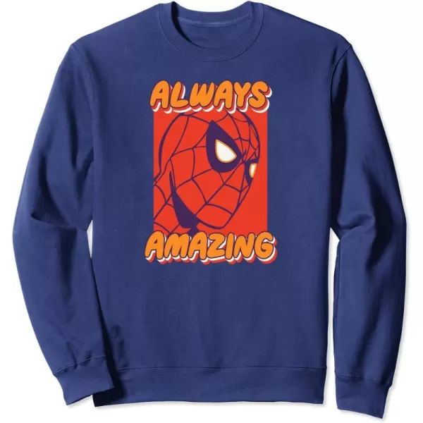 Amazon Essentials Marvel SpiderMan Always Amazing Boxed Portrait SweatshirtNavy Blue