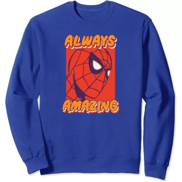 Amazon Essentials Marvel SpiderMan Always Amazing Boxed Portrait SweatshirtRoyal Blue