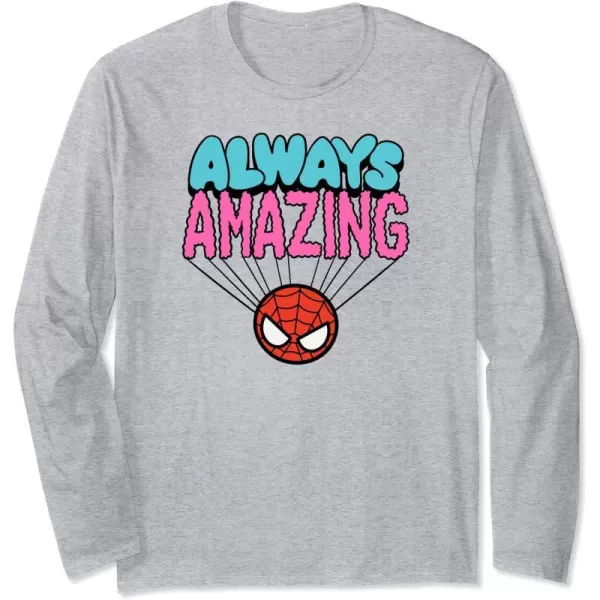 Amazon Essentials Marvel SpiderMan Doodle Always Amazing Long Sleeve TShirtHeather Grey